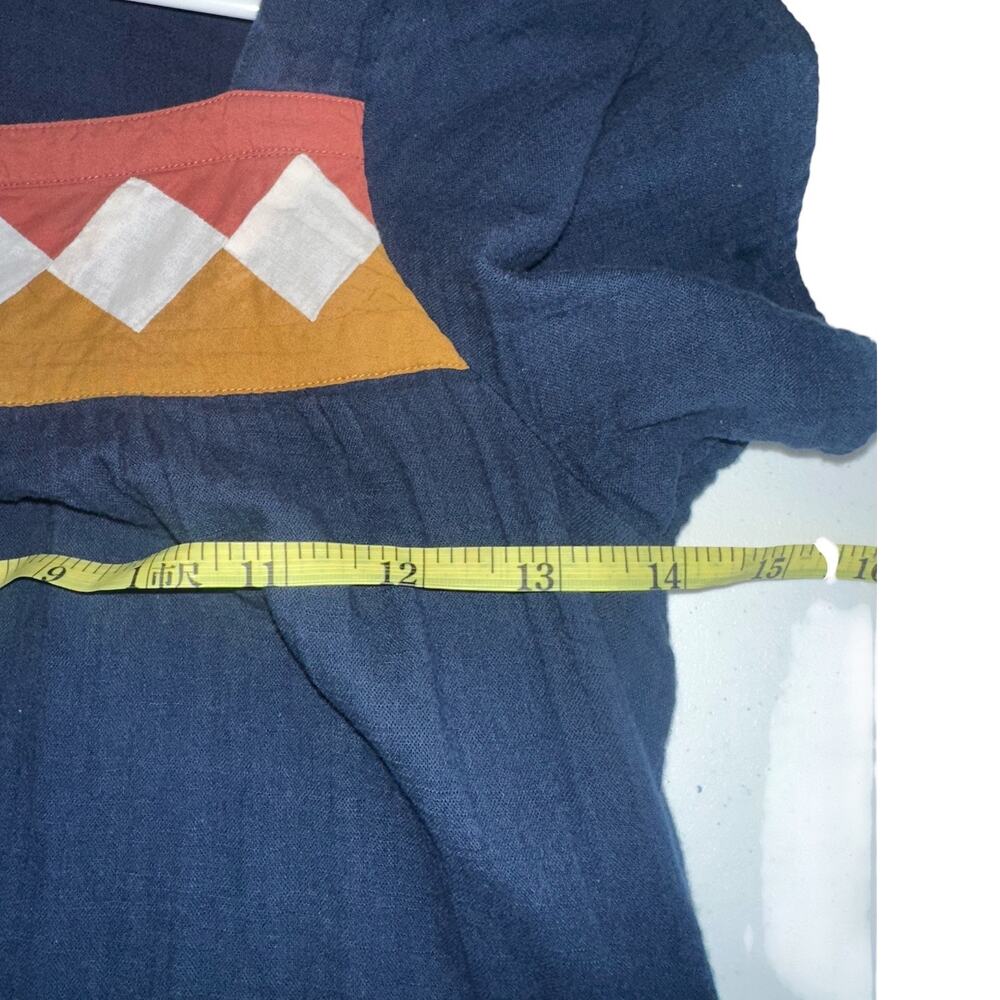 Madewell Patchwork Shift Mini Dress Blue Cotton S… - image 5